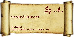 Szajkó Albert névjegykártya